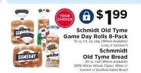Schmidt Old Tyme Game Day Rolls 8-Pack / Schmidt Old Tyme Bread
