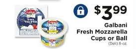Galbani Fresh Mozzarella Cups or Ball