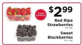 Red Ripe Strawberries or Sweet Blackberries