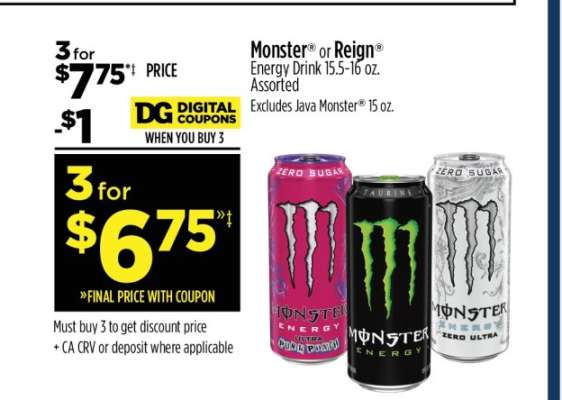 Monster® or Reign® Energy Drink