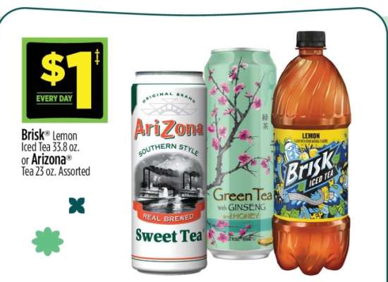 Brisk Lemon Iced Tea 33.8 oz. or Arizona Tea 23 oz.