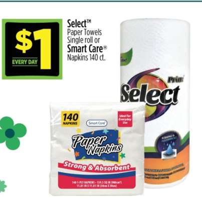 Select Paper Towels or Smart Care Napkins