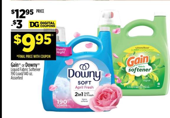 Gain or Downy Liquid Fabric Softener