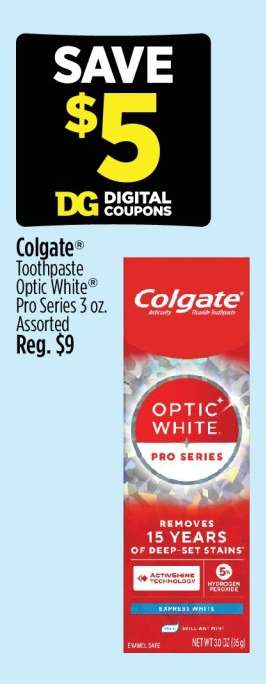 Colgate Toothpaste Optic White Pro Series 3 oz. Assorted