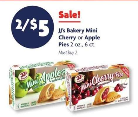 JJ's Bakery Mini Cherry or Apple Pies