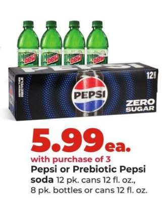 Pepsi or Prebiotic Pepsi soda