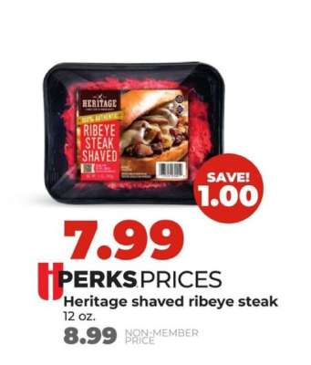 Heritage shaved ribeye steak