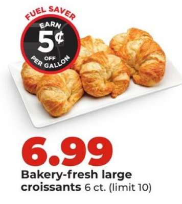 Bakery fresh large croissants