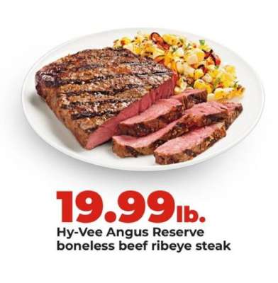 Hy-Vee Angus Reserve boneless beef ribeye steak