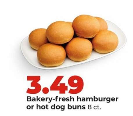 Bakery-fresh hamburger or hot dog buns