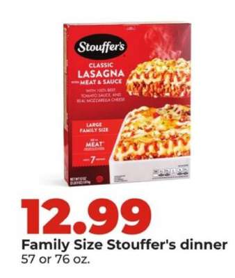 Family Size Stouffer's dinner