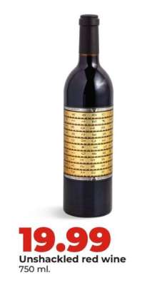 Unshackled red wine