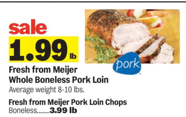 Fresh from Meijer Whole Boneless Pork Loin