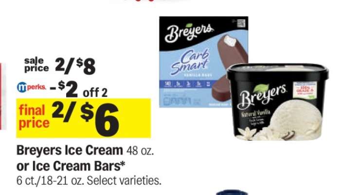 Breyers Ice Cream or Ice Cream Bars