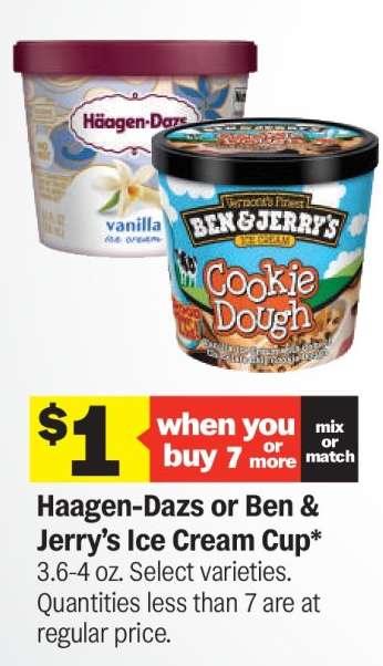 Haagen-Dazs or Ben & Jerry's Ice Cream Cup