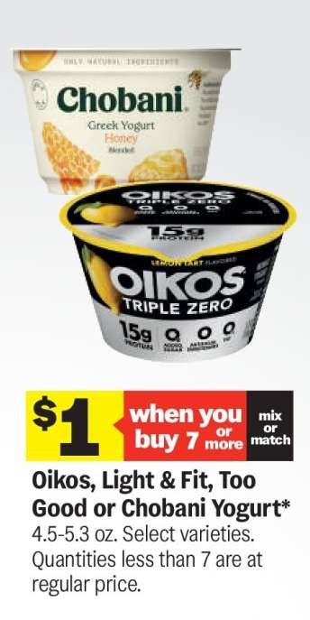 Oikos, Light & Fit, Too Good or Chobani Yogurt