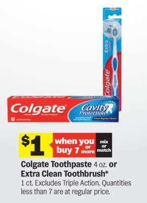 Colgate Toothpaste or Extra Clean Toothbrush