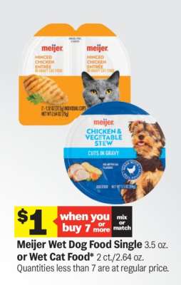 Meijer Wet Dog Food Single or Wet Cat Food