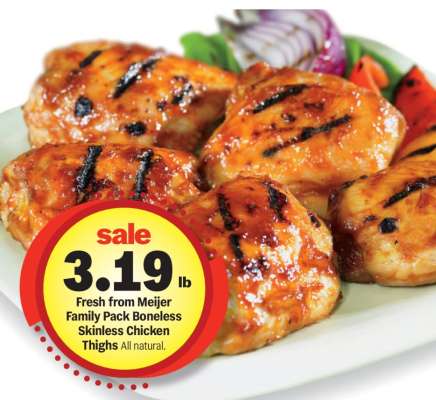 Fresh from Meijer Family Pack Boneless Skinless Chicken Thighs
