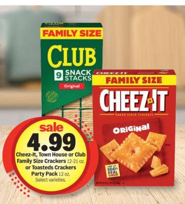 Cheez-It, Town House, or Club Family Size Crackers