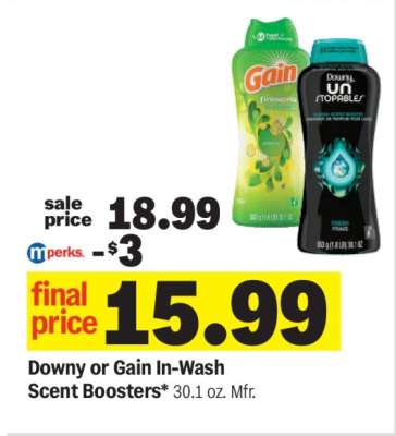 Downy or Gain In-Wash Scent Boosters