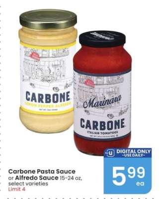Carbone Pasta Sauce or Alfredo Sauce