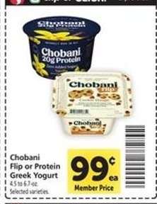 Chobani Flip or Protein Greek Yogurt