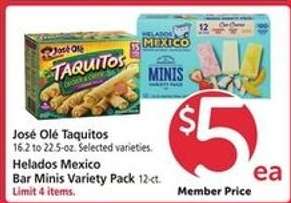 José Olé Taquitos / Helados Mexico Bar Minis Variety Pack