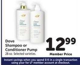 Dove Shampoo or Conditioner Pump