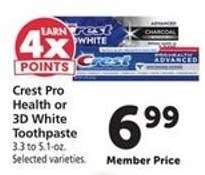 Crest Pro-Health or 3D White Toothpaste