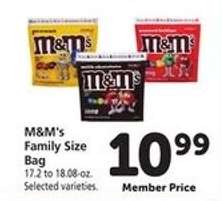M & M' s Family Size Bag