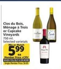 Clos du Bois, Ménage à Trois or Cupcake Vineyards