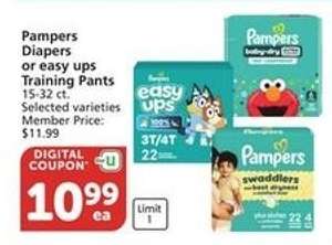 Pampers Diapers or easy ups Training Pants