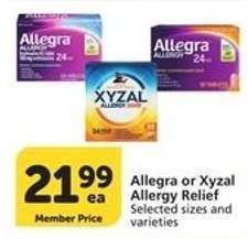 Allegra or Xyzal Allergy Relief