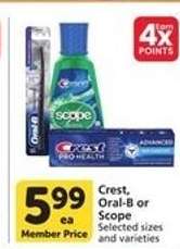 Crest, Oral-B or Scope