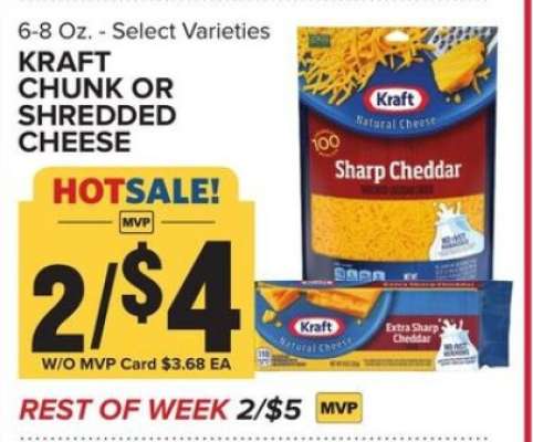 Kraft Chunk or Shredded Cheese