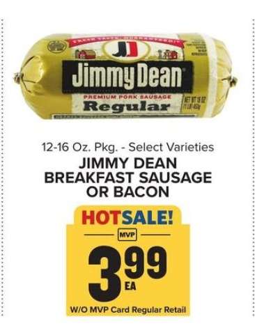 Jimmy Dean Breakfast Sausage or Bacon