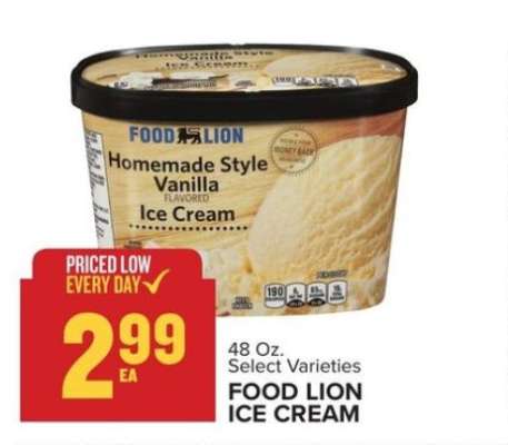 Food Lion Ice Cream