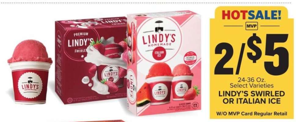 Lindy's Swirled or Italian Ice