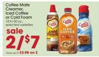 Coffee Mate Creamer, Iced Coffee or Cold Foam