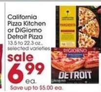 California Pizza Kitchen or DiGiorno Detroit Pizza