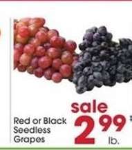 Red or Black Seedless Grapes