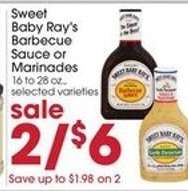 Sweet Baby Ray's Barbecue Sauce or Marinades