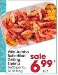 Wild Jumbo Butterflied Grilling Shrimp