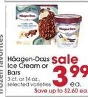 Häagen-Dazs Ice Cream or Bars