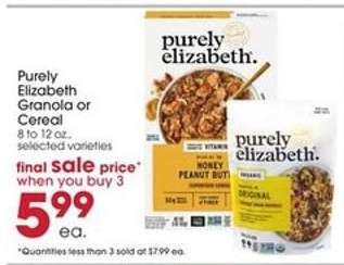 PURELY ELIZABETH GRANOLA OR CEREAL
