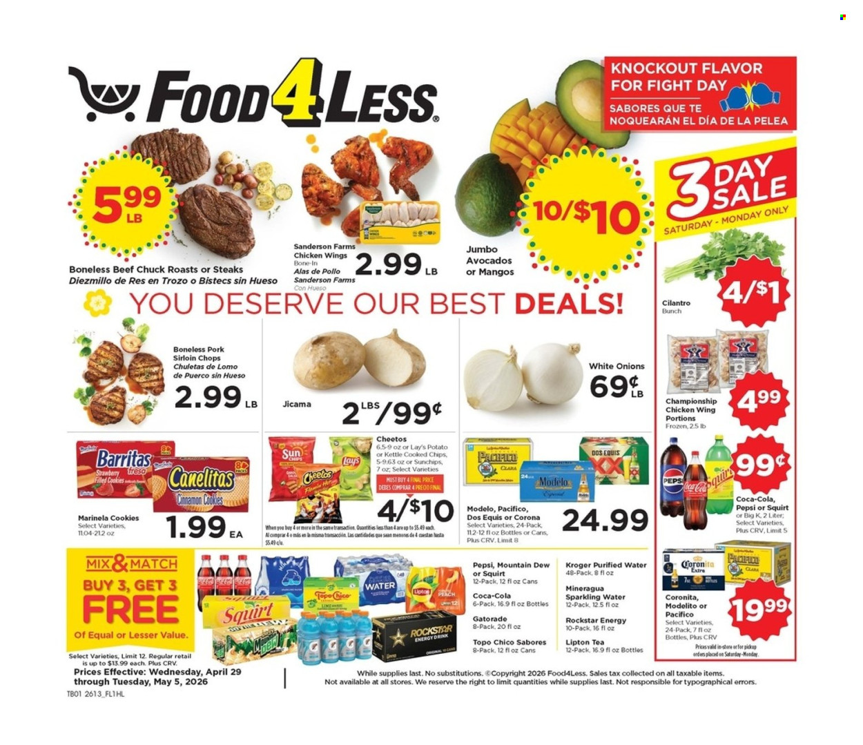 Food 4 Less ad - 04/29/2026 - 05/05/2026. Page 1