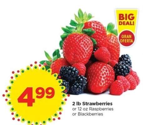2 lb Strawberries or 12 oz Raspberries or Blackberries