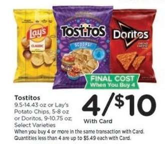 Tostitos, Lay's Potato Chips, or Doritos