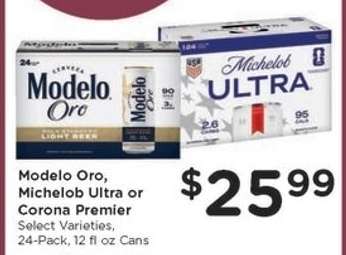 Modelo Oro, Michelob Ultra or Corona Premier